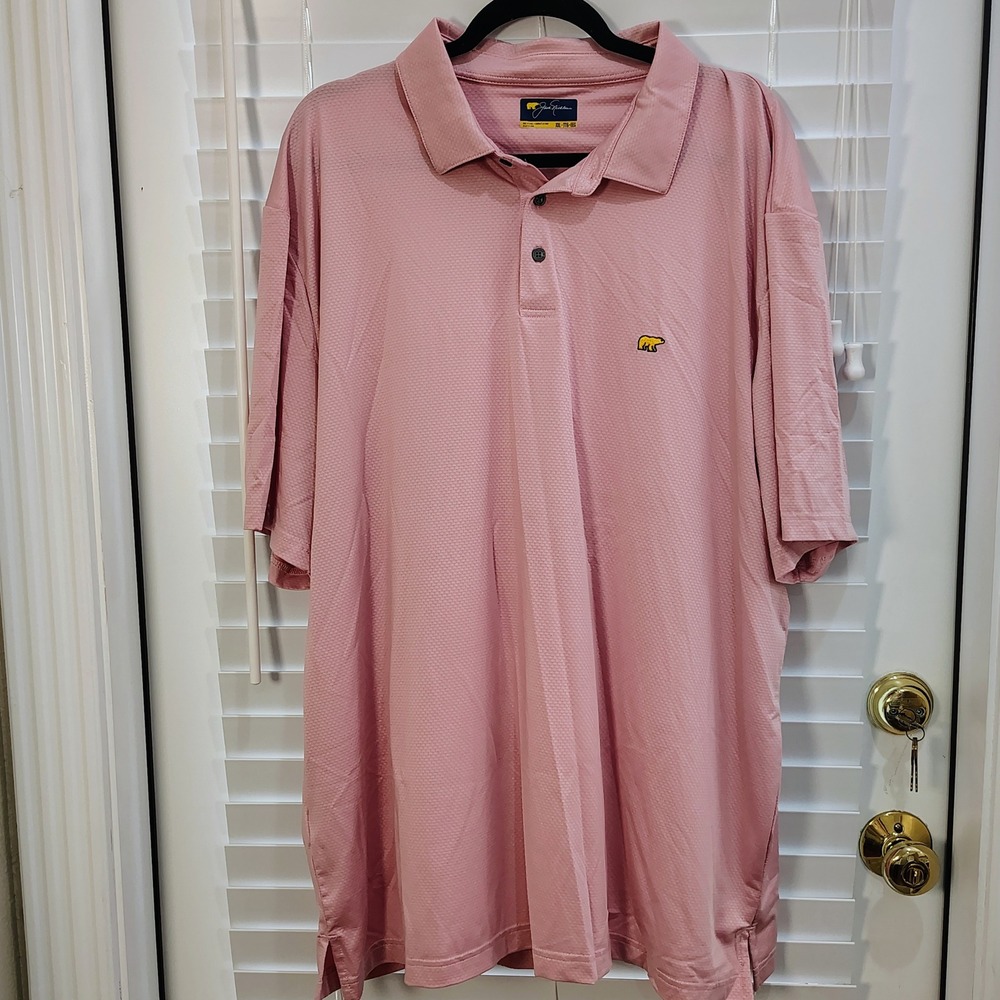 Jack Nicklaus Pink Polo Mens 2X Golf Performance Short Sleeve Preppy Breathable